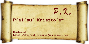 Pfeifauf Krisztofer névjegykártya
